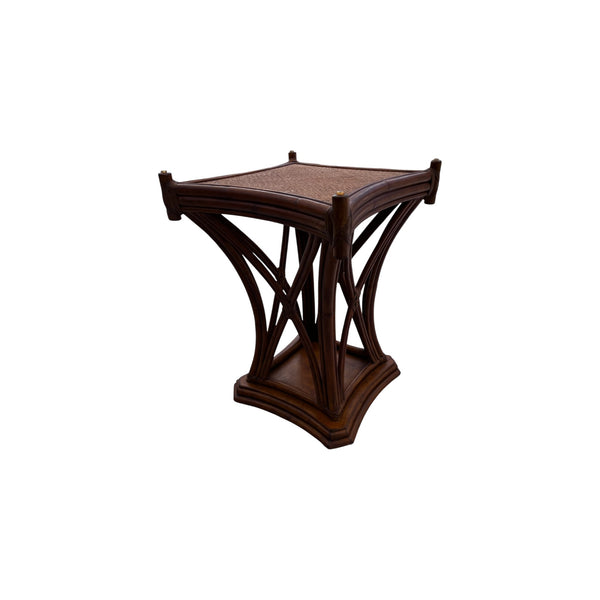 Pair of bamboo rattan square dining table bases.