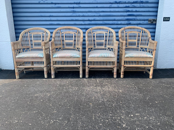 Vintage Coastal Andre Originals Rattan Brighton Chairs set of 4