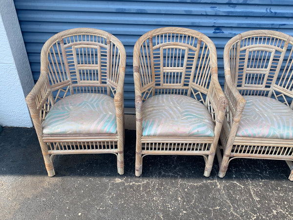 Vintage Coastal Andre Originals Rattan Brighton Chairs set of 4