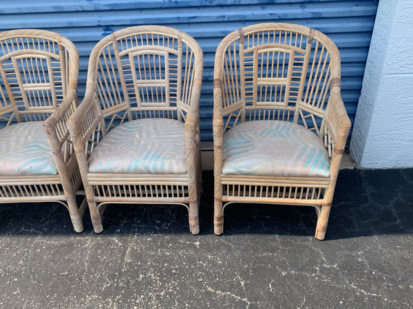 Vintage Coastal Andre Originals Rattan Brighton Chairs set of 4