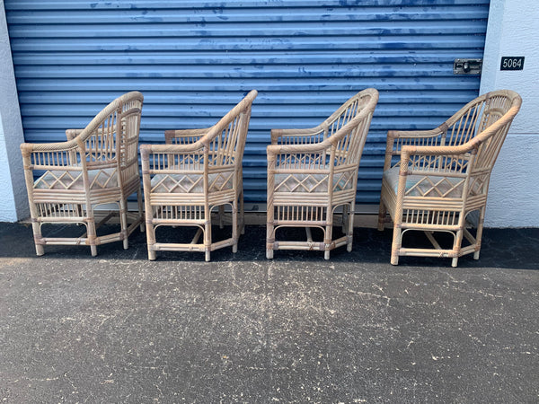 Vintage Coastal Andre Originals Rattan Brighton Chairs set of 4