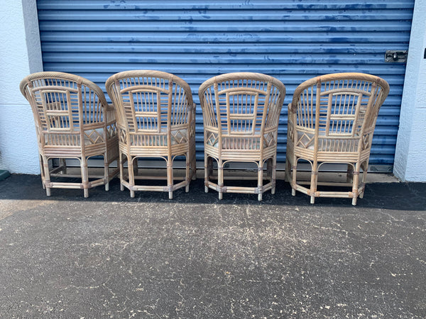 Vintage Coastal Andre Originals Rattan Brighton Chairs set of 4