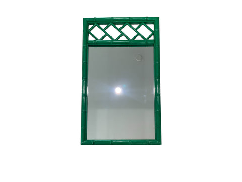 Faux Bamboo Green Chinoiserie Chippendale Palm Beach Aloha Wall mirror