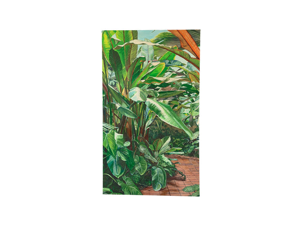 Pair of Heliconia-palms acrylic on canvas signed by artist Elyse.