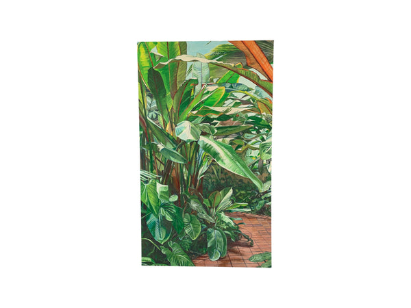 Pair of Heliconia-palms acrylic on canvas signed by artist Elyse.