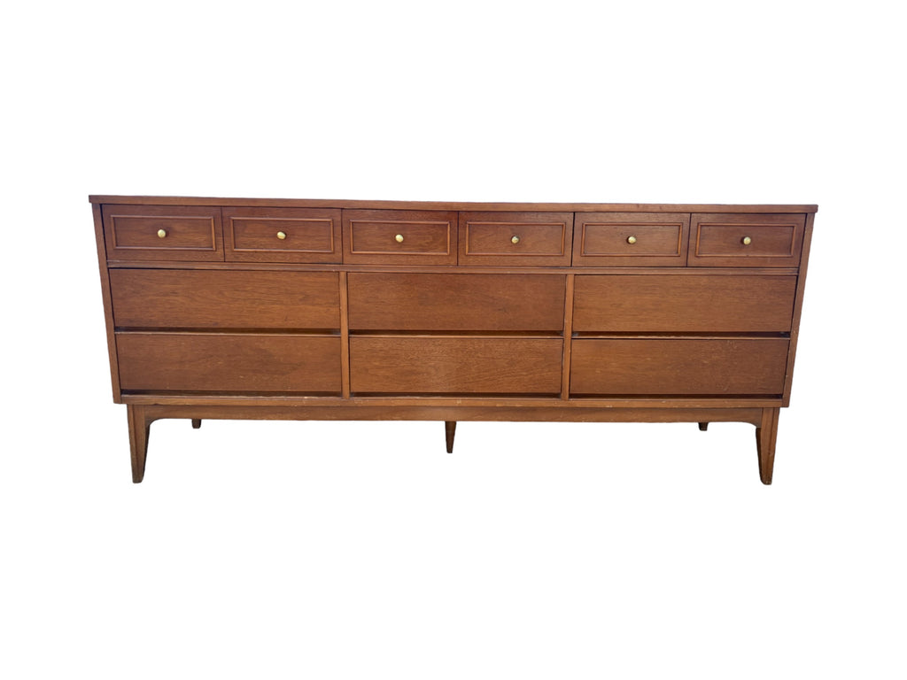 dresser mcm Dixie Furniture Portfolio Walnut 9 Drawer Dresser MCM