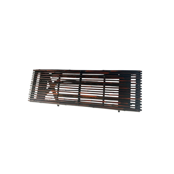 Vintage Boho Burnt Bamboo Folding legs bench settee.