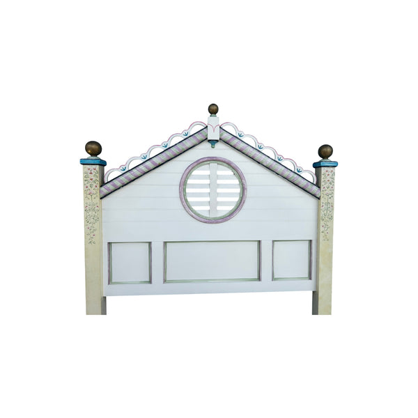 Lexington Queen Size Bed Seaside Retreat Coastal Doll House Hand painted floral