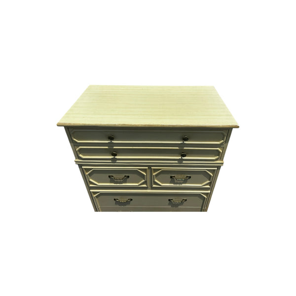Ficks Reed Faux Bamboo Highboy Chest Palm Beach 5 drawers original condition