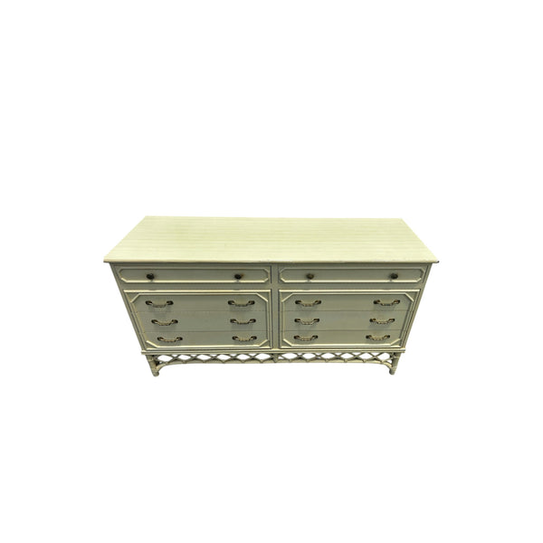 Ficks Reed Faux Bamboo 8 Drawer Dresser Credenza Palm Beach