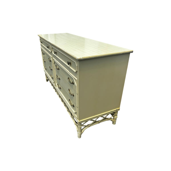Ficks Reed Faux Bamboo 8 Drawer Dresser Credenza Palm Beach