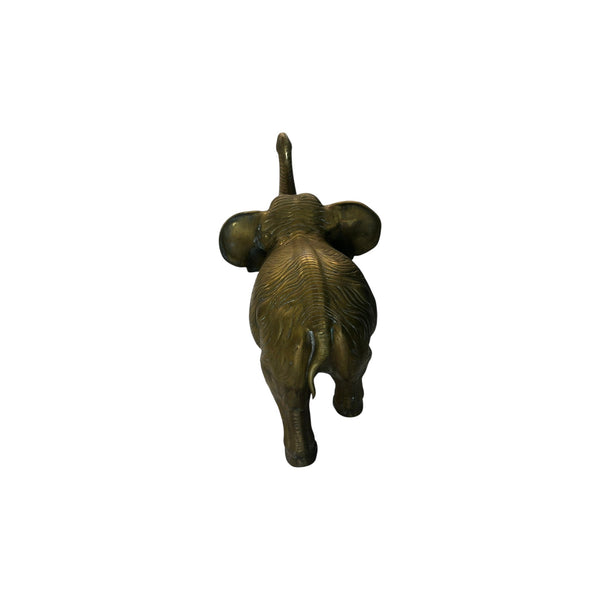 46.6 Pounds 24” Tall Large  Brass African Elephant With Trunk Up Statue .