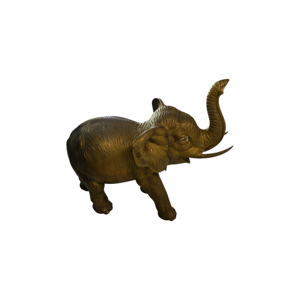 46.6 Pounds 24” Tall Large  Brass African Elephant With Trunk Up Statue .