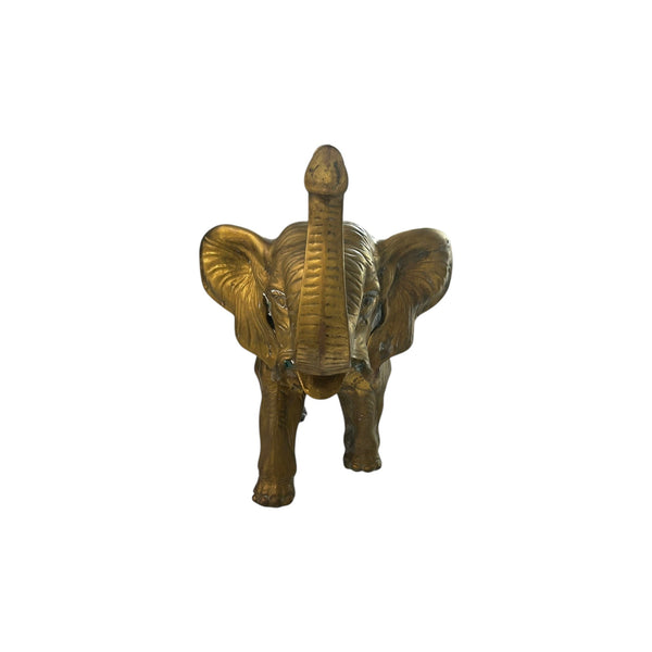 46.6 Pounds 24” Tall Large  Brass African Elephant With Trunk Up Statue .