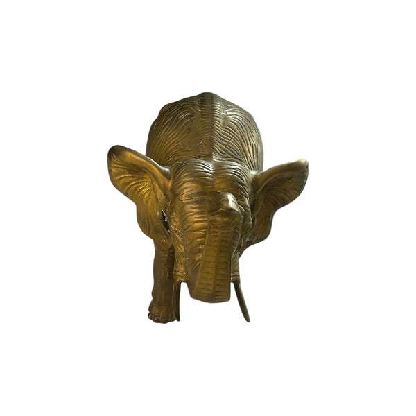 46.6 Pounds 24” Tall Large  Brass African Elephant With Trunk Up Statue .