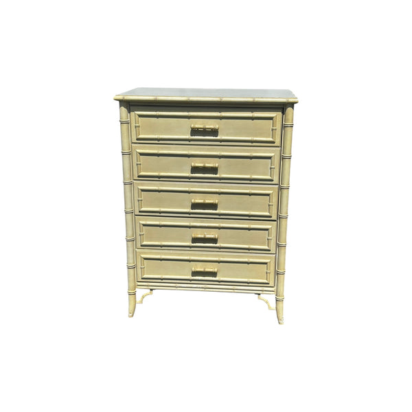 Dixie Aloha Frework Faux Bamboo Chest 5 Drawers