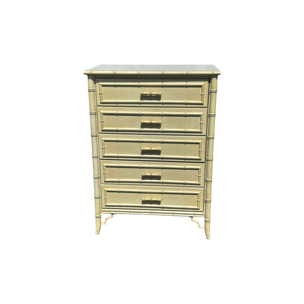 Dixie Aloha Frework Faux Bamboo Chest 5 Drawers