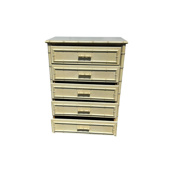 Dixie Aloha Frework Faux Bamboo Chest 5 Drawers