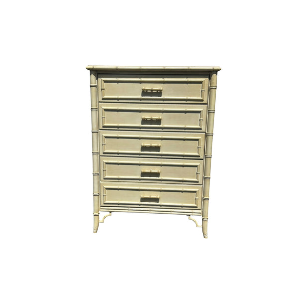 Dixie Aloha Frework Faux Bamboo Chest 5 Drawers