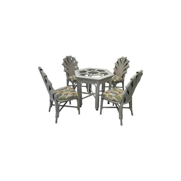 Vintage Split Rattan Dining set with table