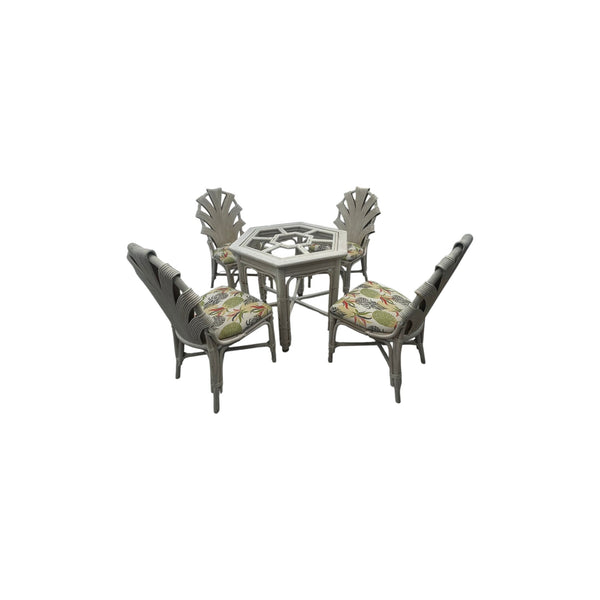 Vintage Split Rattan Dining set with table