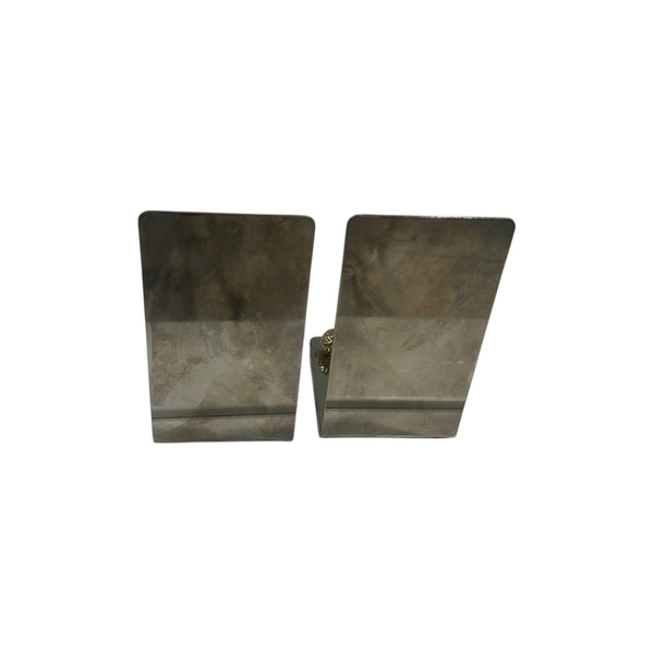 Brass and Chrome Golf Club Bookends- a Pair
