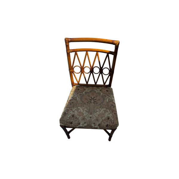 Ficks Reed Demilune Faux Bamboo Chinoiserie Writing Desk with chair