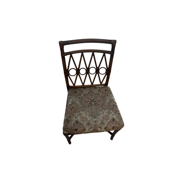 Ficks Reed Demilune Faux Bamboo Chinoiserie Writing Desk with chair