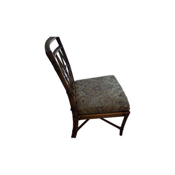 Ficks Reed Demilune Faux Bamboo Chinoiserie Writing Desk with chair