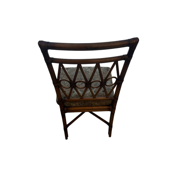Ficks Reed Demilune Faux Bamboo Chinoiserie Writing Desk with chair