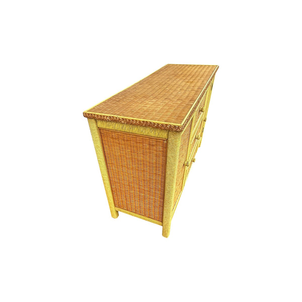 Vintage Henry Link Wicker Buffet Cabinet, Sideboard Credenza 3 drawers original