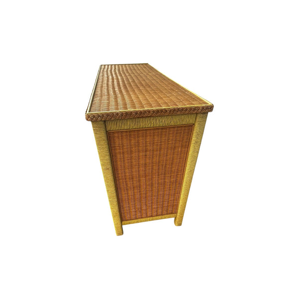 Vintage Henry Link Wicker Buffet Cabinet, Sideboard Credenza 3 drawers original