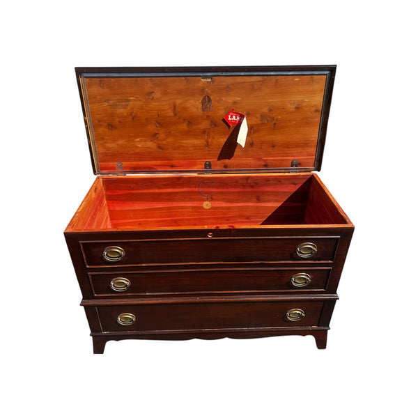 Lane Single Drawer Mahogany Cedar Lined Blanket Chest Hepplewhite