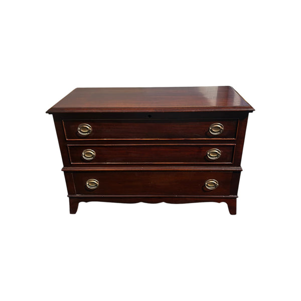 Lane Single Drawer Mahogany Cedar Lined Blanket Chest Hepplewhite
