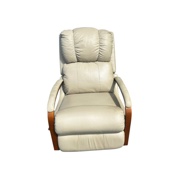 La-Z-Boy Harbor Town Leather Rocking Recliner Marshmallow color