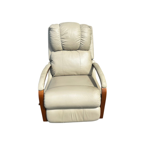 La-Z-Boy Harbor Town Leather Rocking Recliner Marshmallow color