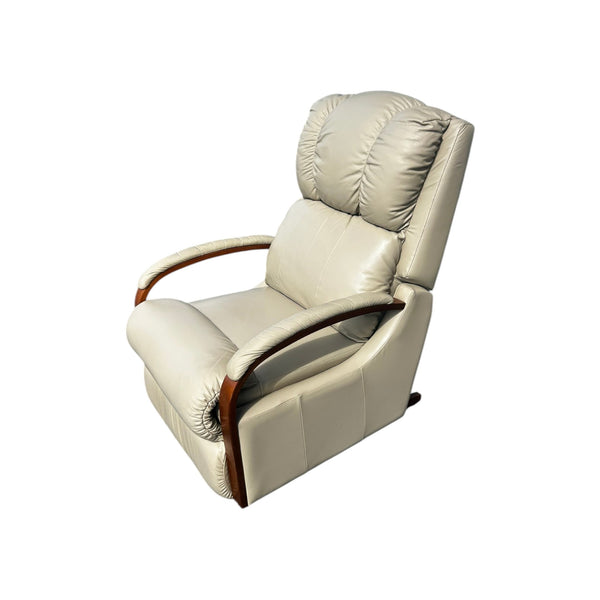 La-Z-Boy Harbor Town Leather Rocking Recliner Marshmallow color