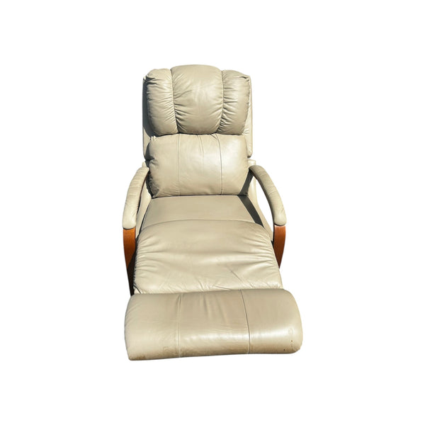 La-Z-Boy Harbor Town Leather Rocking Recliner Marshmallow color