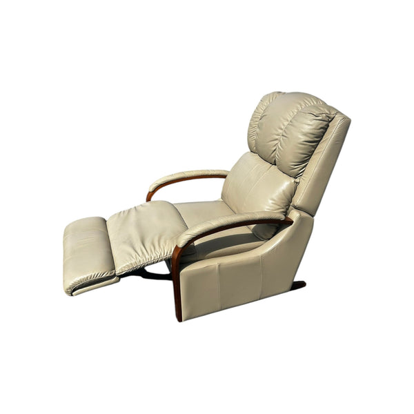 La-Z-Boy Harbor Town Leather Rocking Recliner Marshmallow color