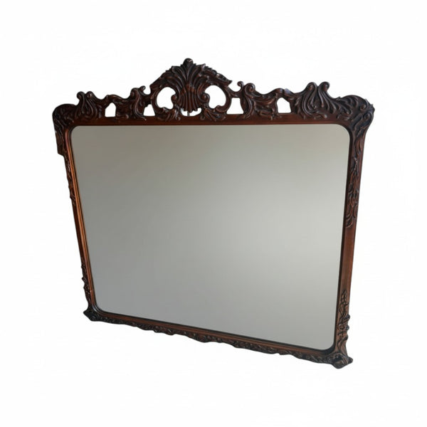 Vanleigh Attributed Early 1900s Flame Mahogany Carved Dresser /mirror Louis XV