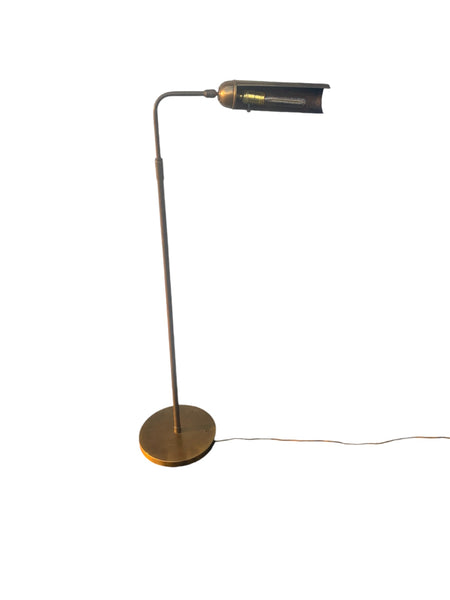 1970s Adjustable Brass Pharmacy Floor Lamp