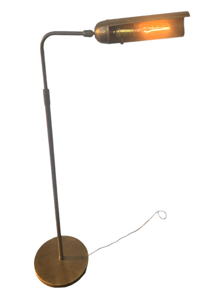 1970s Adjustable Brass Pharmacy Floor Lamp