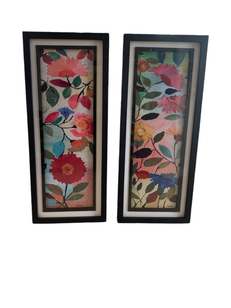 Kim Parker Freesia and Ginkos Print of Flowers a Pair