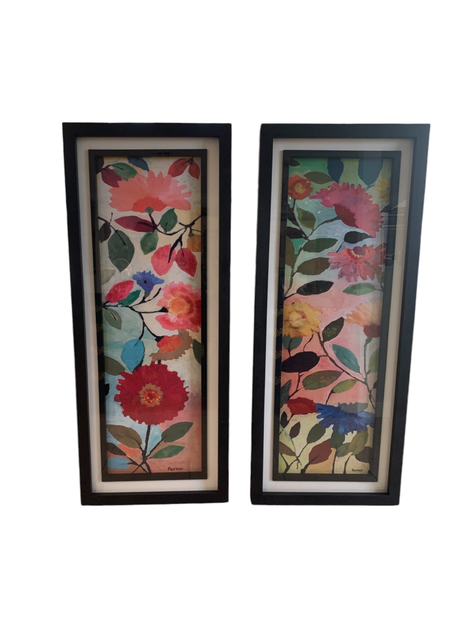 Kim Parker Freesia and Ginkos Print of Flowers a Pair