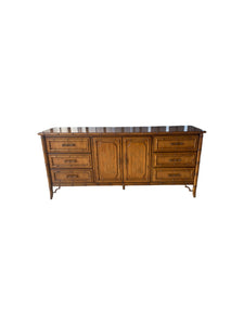 Dixie Aloha Faux Bamboo Dresser 9 Drawers Brown