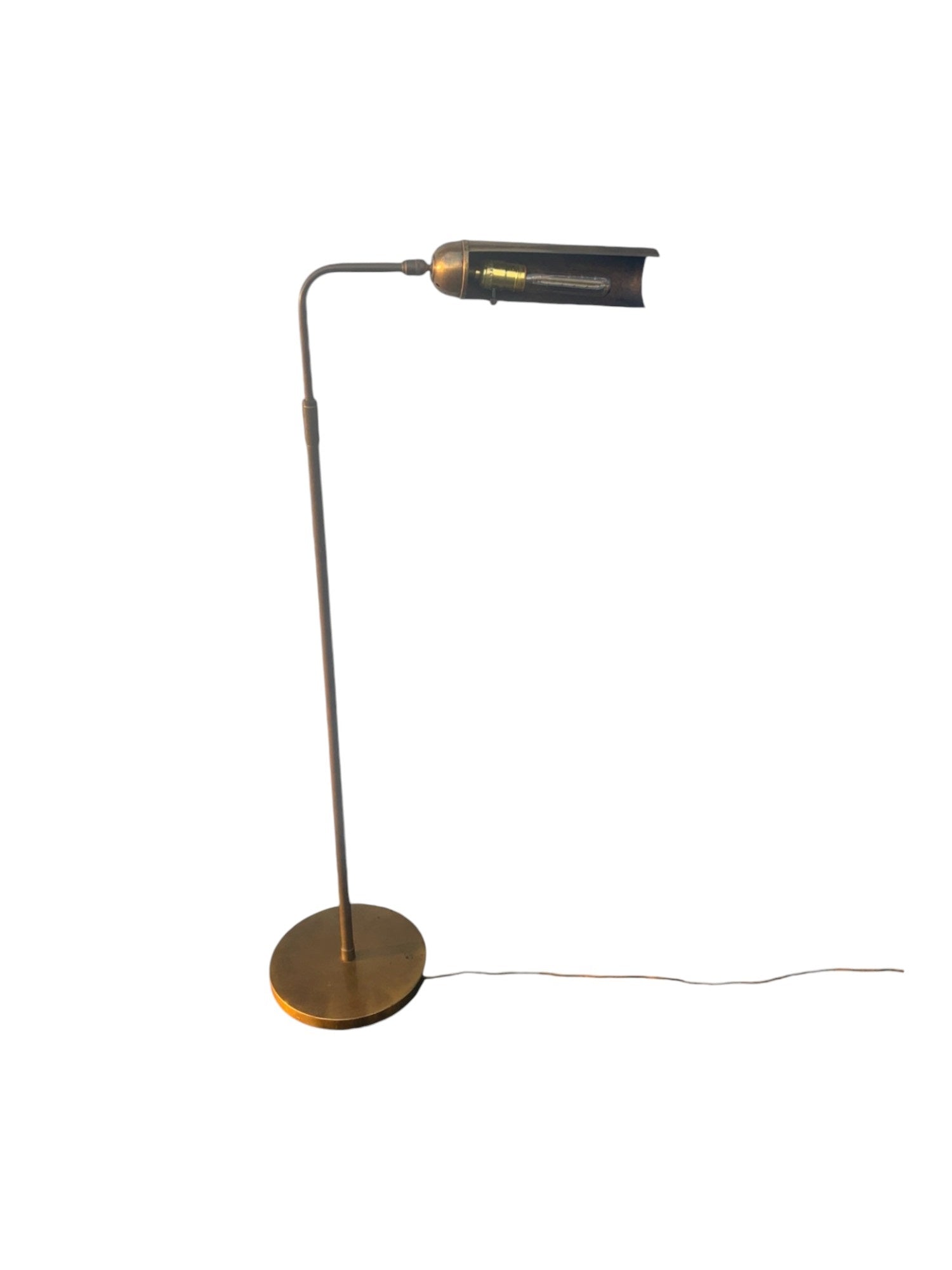 1970s Adjustable Brass Pharmacy Floor Lamp