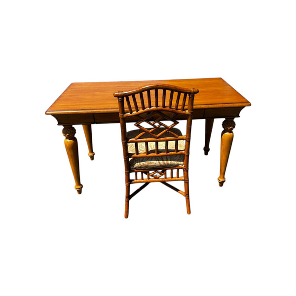 Tommy Bahama Writing desk single drawer with Chippendale bamboo chair