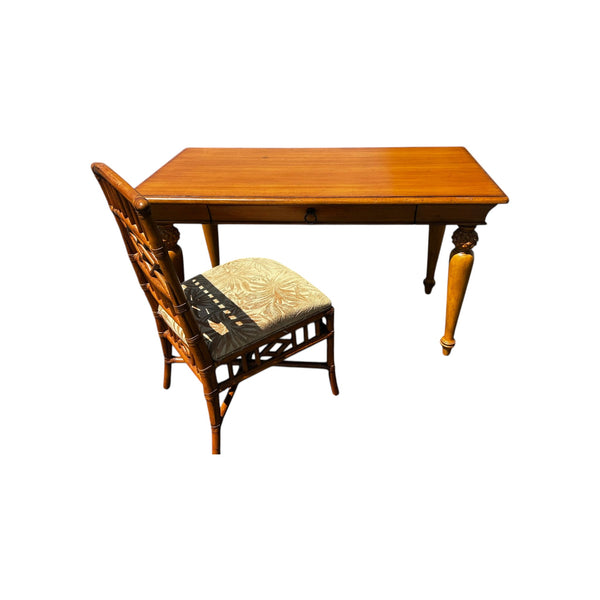 Tommy Bahama Writing desk single drawer with Chippendale bamboo chair