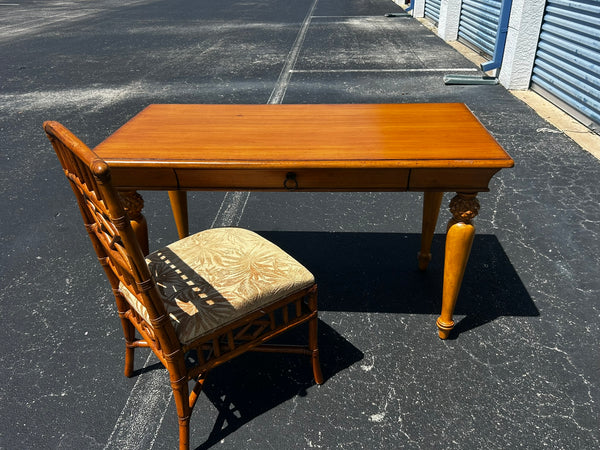 Tommy Bahama Writing desk single drawer with Chippendale bamboo chair
