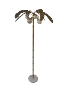 Tommy Bahama Style Golden palm tree floor lamp